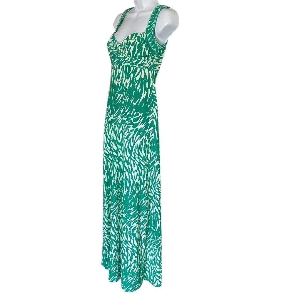 BCBGMaxAzria | Green and White Print Maxi Dress - Picture 3 of 7